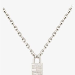 Authentic Givenchy 4g mini lock necklace silver